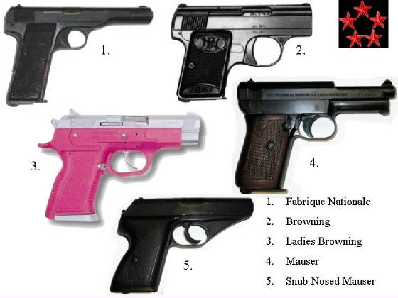 Some Pistols used by The Monkey Army Divisions